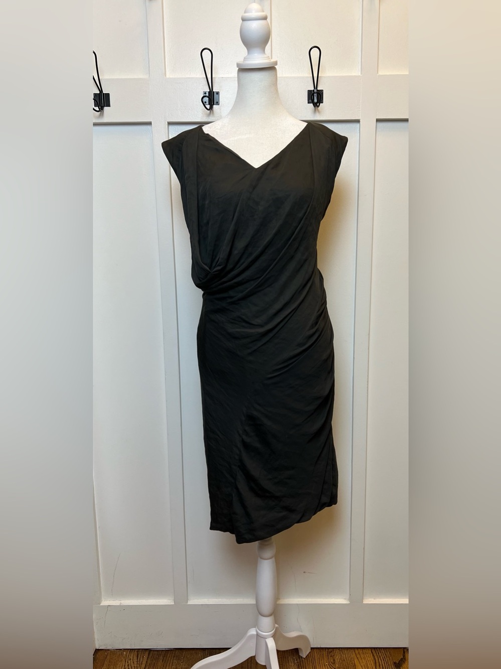 AllSaints Japanese Cloth Gray Sleeveless Midi Dress Women’s Size US 6 / UK 10 - Picture 2 of 12